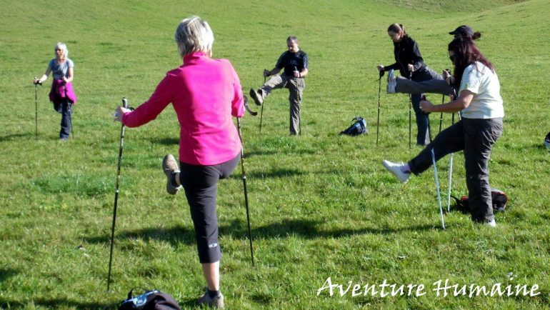Echauffements musculaires et articulaires en marche nordique